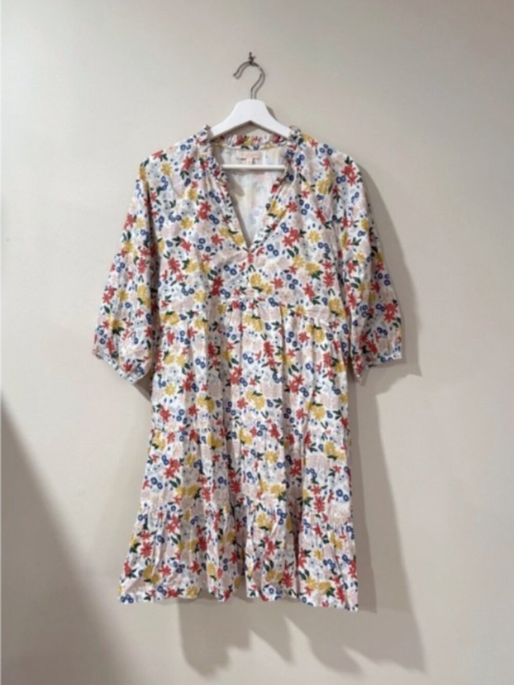 Pink Chicken S Floral Tiered Mini Dress Cotton Garden Cottagecore Boho Romantic